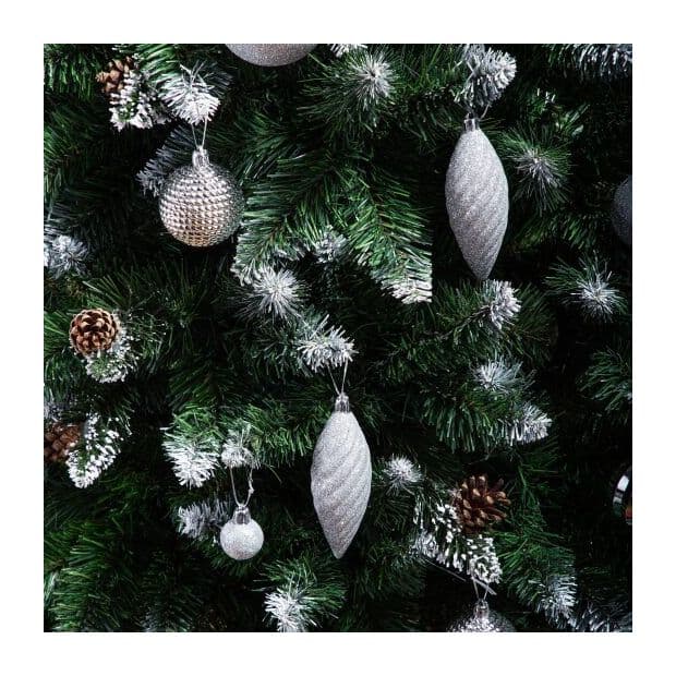 Künstlicher Weihnachtsbaum 120cm - Mit Kiefernzapfen & Beeren, Schwer Entflammbar