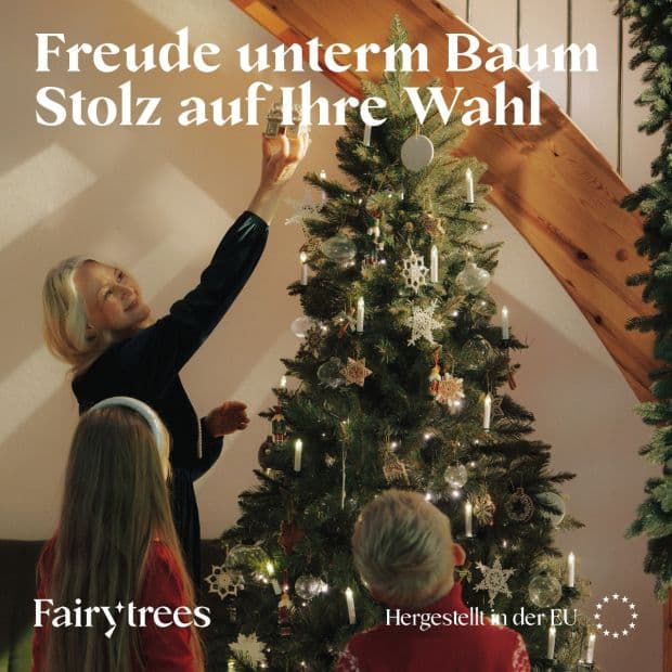 FairyTrees FT01 Knstlicher Weihnachtsbaum - Fichte Natur 180 cm -  regelmige Form - grn