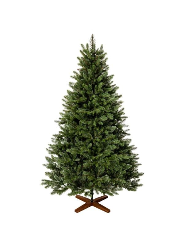 Künstlicher Weihnachtsbaum FairyTrees FT29-180 – Nordmanntanne mit einer Höhe von 180 cm, mit dichten PVC-Nadeln und natürlich angeordneten PE-Zweigen.