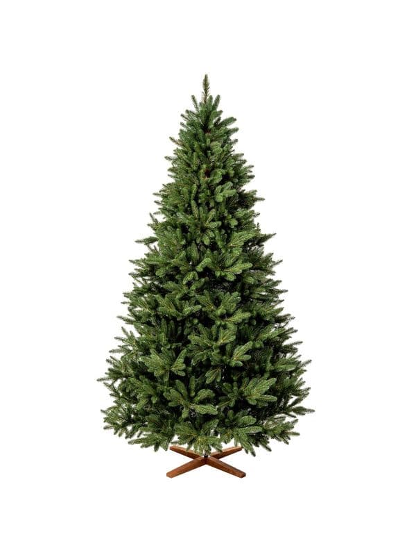 FairyTrees FT35 Nordmanntanne k&uuml;nstlich 220 cm - klassischer Weihnachtsbaum 100% PE- dunkelgr&uuml;n