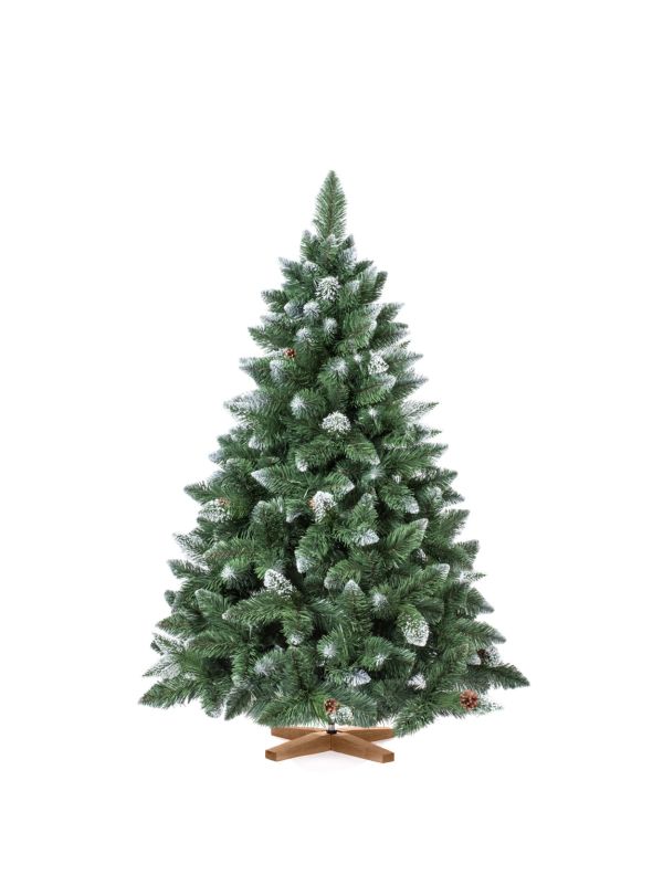 Künstlicher Weihnachtsbaum KIEFER Natur-Weiss beschneit  Fairytrees FT04