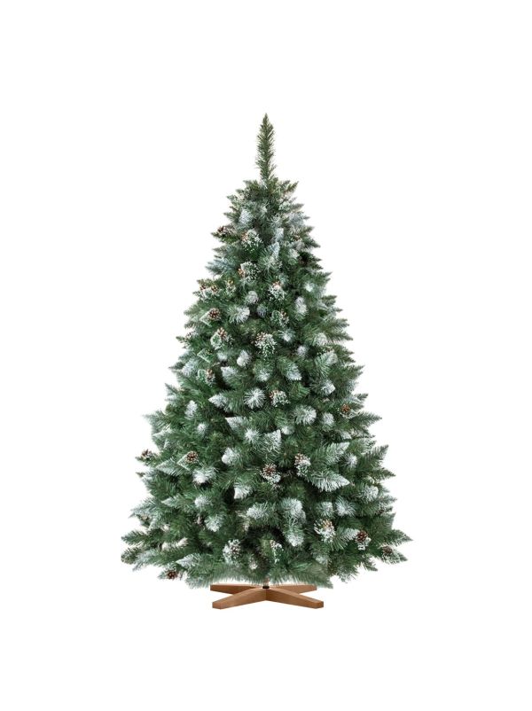 Künstlicher Weihnachtsbaum KIEFER Natur-Weiss beschneit  FairyTrees FT04 180 cm