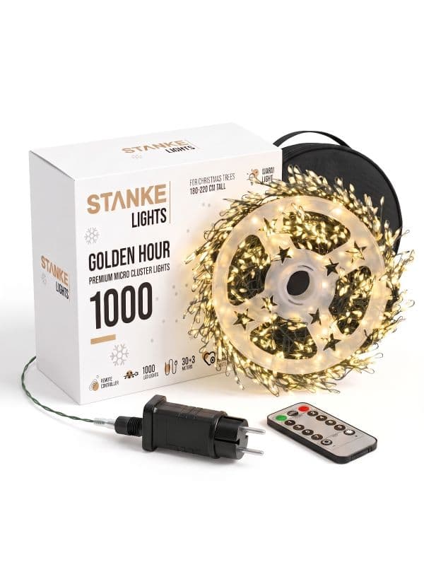 LED Lichterkette GoldenHour 1000 LED 30 m Warmwei&szlig; &ndash; Exklusive Weihnachtsbaumbeleuchtung f&uuml;r gro&szlig;e B&auml;ume