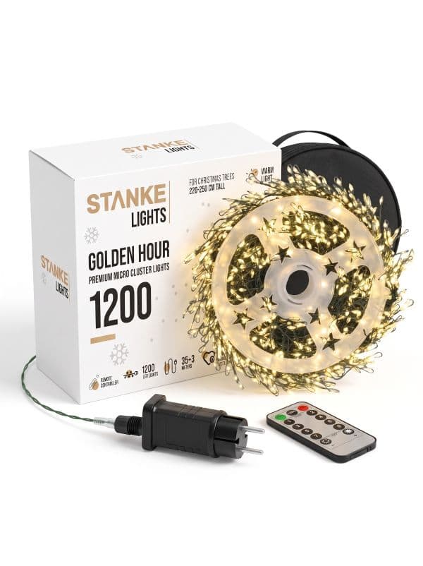 LED Lichterkette GoldenHour 1200 LED 35 m Warmwei&szlig; &ndash; Luxuri&ouml;se Weihnachtsbaumbeleuchtung f&uuml;r die gr&ouml;&szlig;ten B&auml;ume 