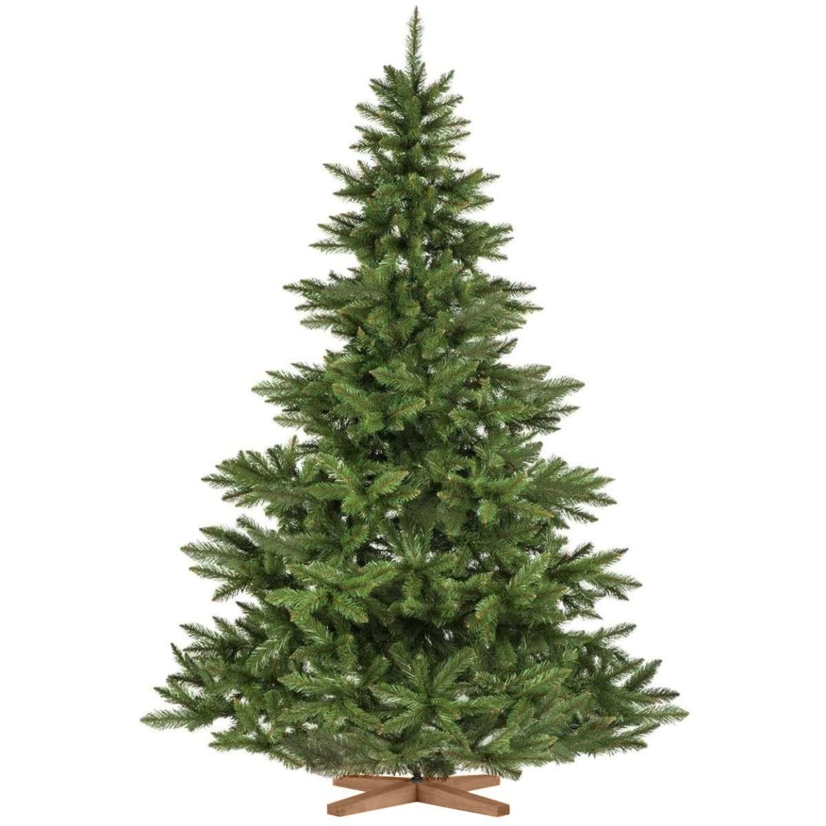 FairyTrees FT14 Nordmann Fir Artificial Christmas Tree 220 cm - Classic Green Xmas Tree