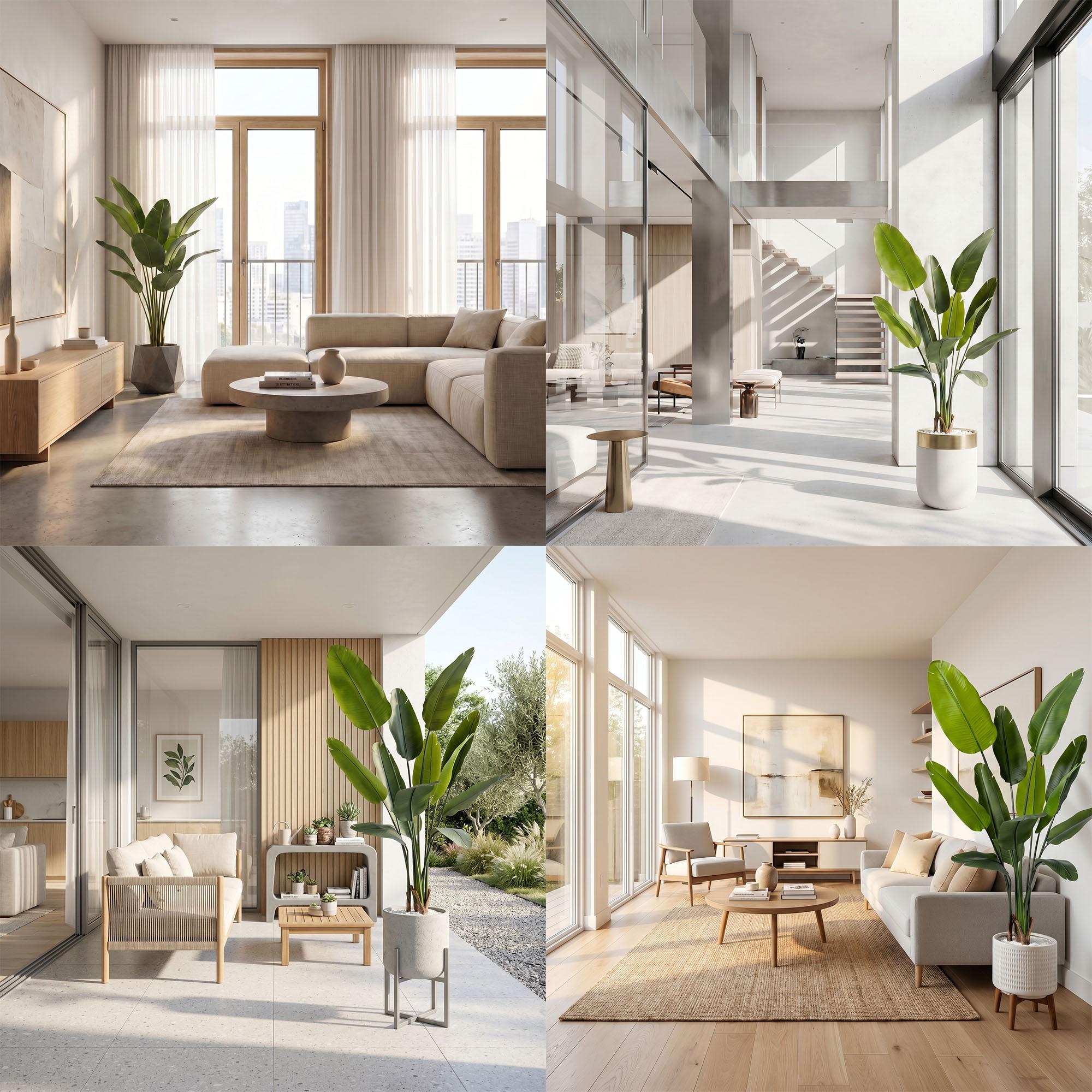 K&uuml;nstliche Strelitzia 165 cm FairyTrees in verschiedenen Einrichtungsstilen, passend f&uuml;r ger&auml;umige und moderne R&auml;ume.